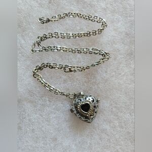15" Silver Heart Pendant Necklace